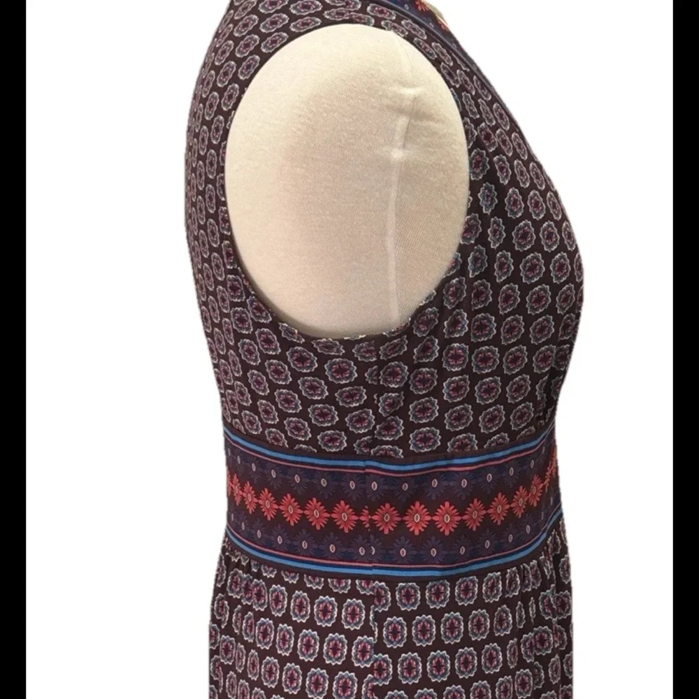 WISP Sleeveless Geometric Print V-Neck Vacation Maxi  Dress Size 12 - Picture 5 of 10